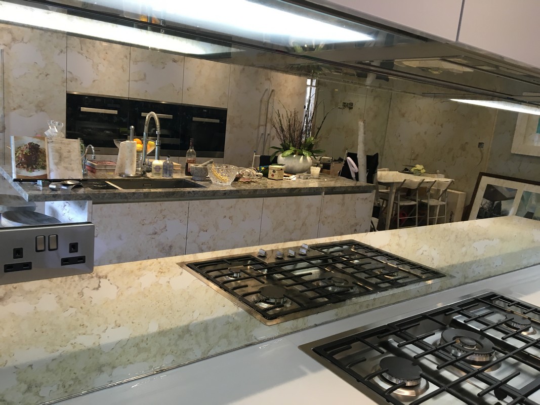 Mirror glass splashback in Hatfield luxury kitchen